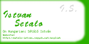 istvan setalo business card