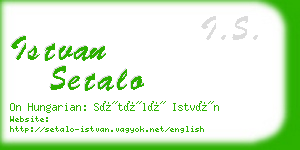 istvan setalo business card
